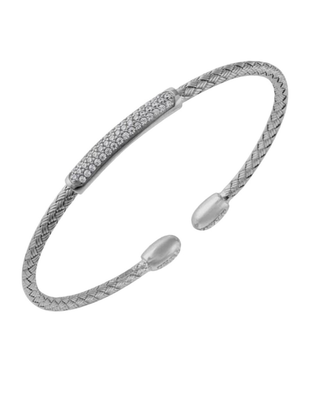Charles Garnier Sterling Siver & Cubic Zirconia Cuff Bracelet